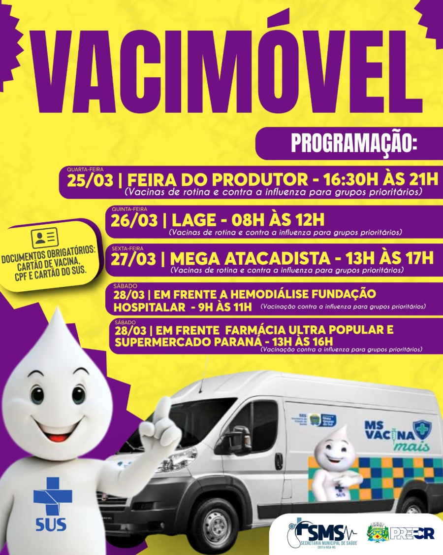 Vacimóvel chega a Costa Rica entre os dias 25 a 28 de março para ampliar cobertura vacinal e facilitar acesso da população