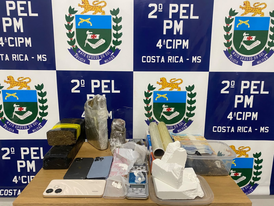 Operação Encruzilhada: PM fecha ponto de distribuição de drogas avaliado em R$ 100 mil em Costa Rica