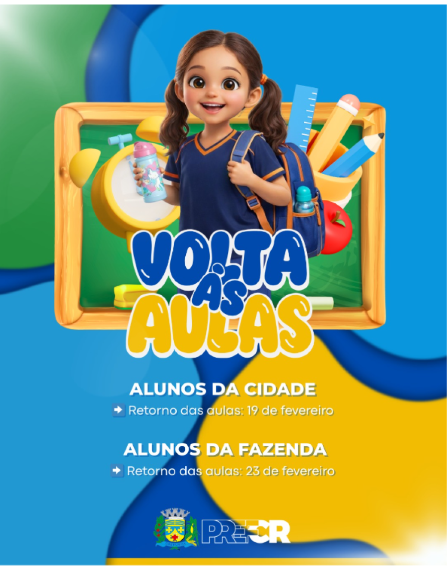 Rede Municipal de Costa Rica inicia ano letivo em 19 de fevereiro para alunos da cidade e dia 23 para os da zona rural