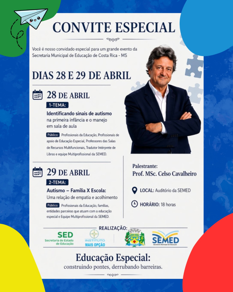 Educação Especial em pauta: evento em Costa Rica (MS) debate inclusão e autismo em um cenário de desafios nacionais