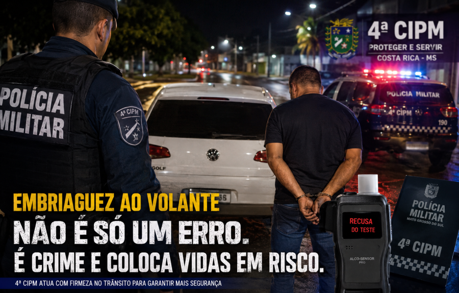 Motorista é preso por embriaguez ao volante após denúncias de direção perigosa em Costa Rica
